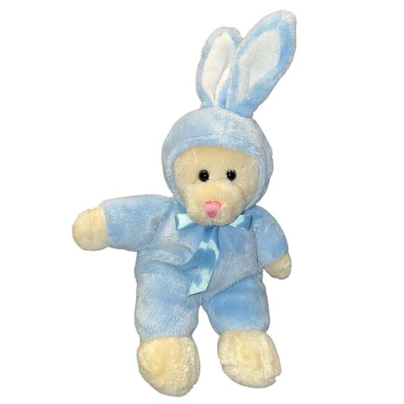 Dan Dee Plush Bunny Rabbit Stuffed Animal Baby Shower Gift Ribbon Nursery Blue - Picture 10 of 10